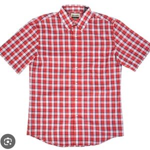 NWT Wrangler riata  red white blue patriotic checkered button-up shirt #western